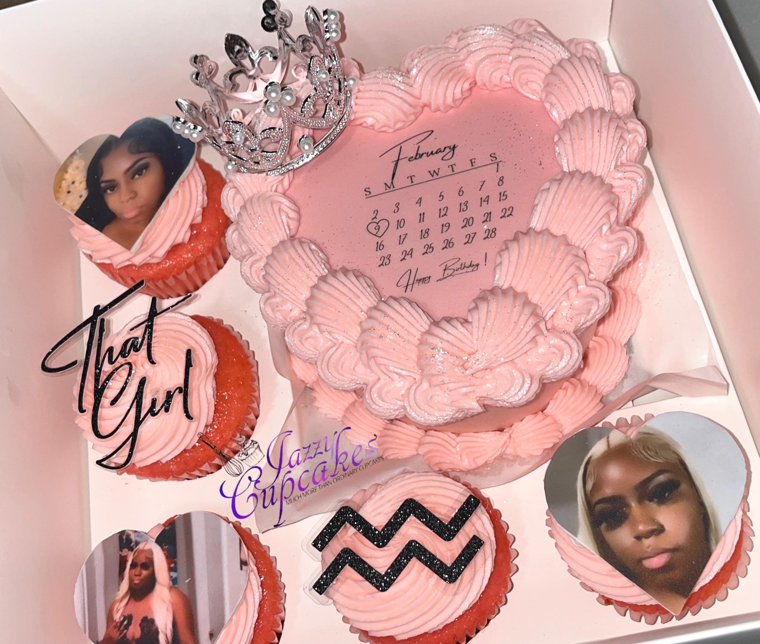 2026 Burn Away Calendar Cake Topper: Custom Heart Template (Instant Download)